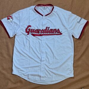 Cleveland Guardians White Baseball Jersey with Red & Navy Trim Hunter Gaddis NEW